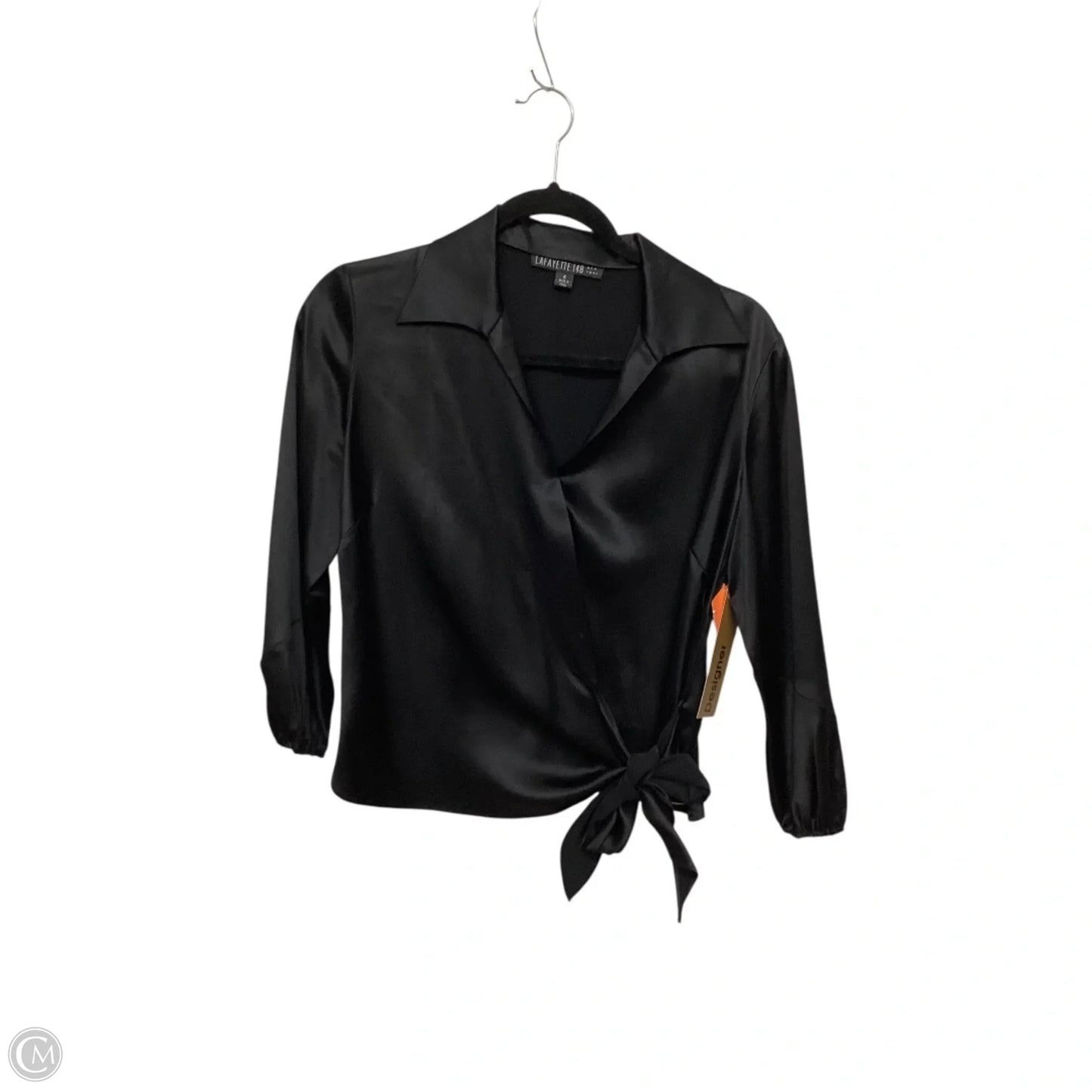 Blouse Designer By Lafayette 148 In Black, Size: 4