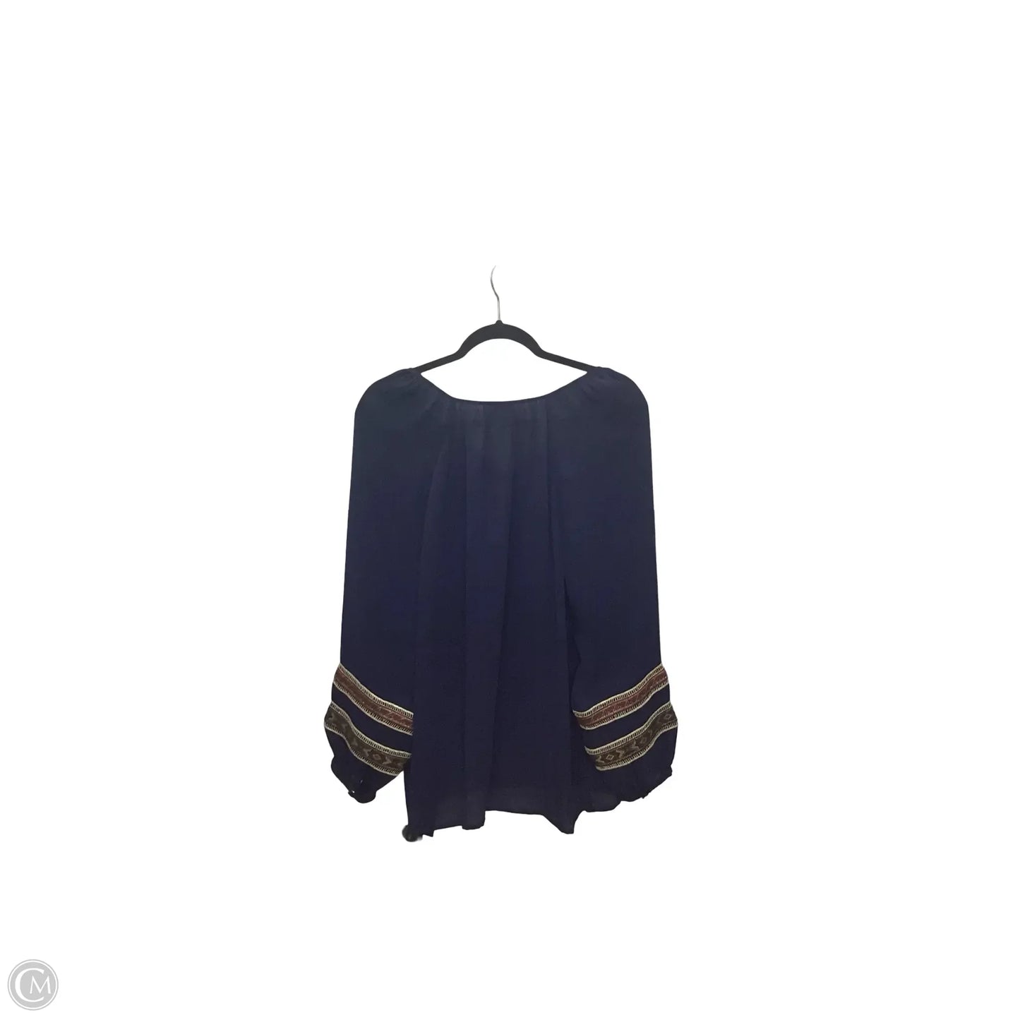 Blouse Long Sleeve By Chicos In Navy, Size: M