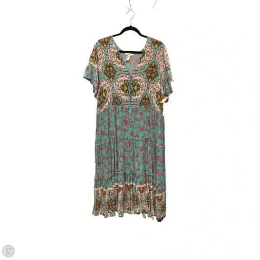 Dress Casual Midi By Matilda Jane In Geometric Pattern, Size: Xxl