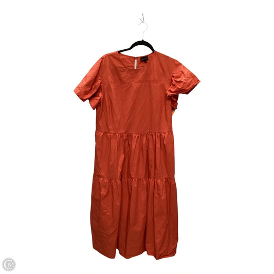 Dress Casual Midi By Who What Wear In Orange, Size: Xl