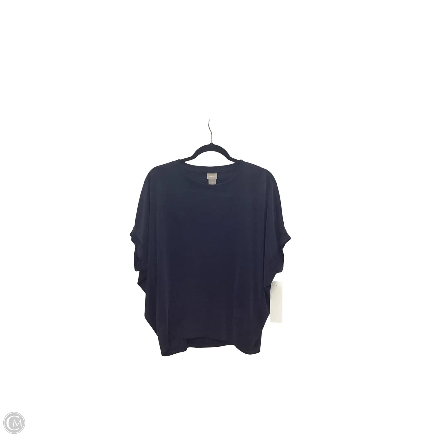Blouse Short Sleeve By Chicos In Navy, Size: M