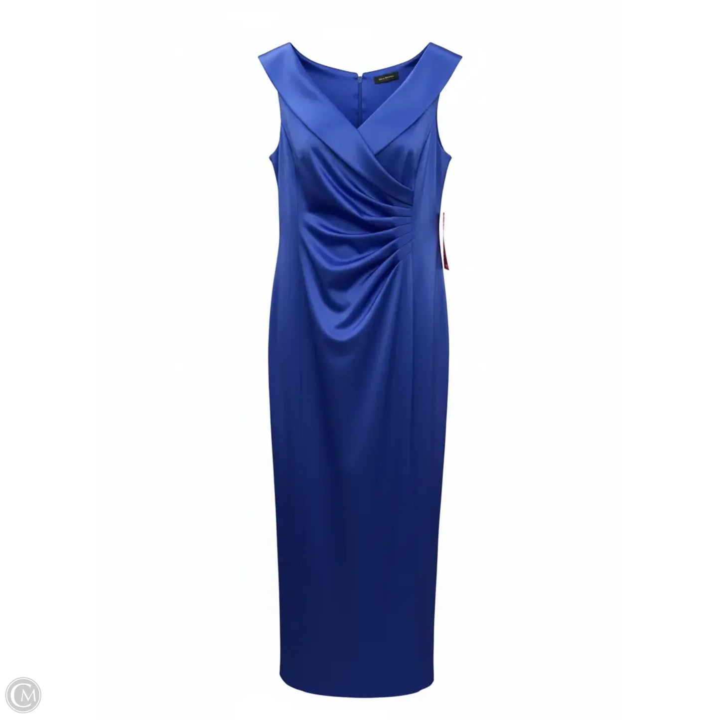 Designer Dress Party Long By Tahari By Arthur Levine In Blue, Size: 14