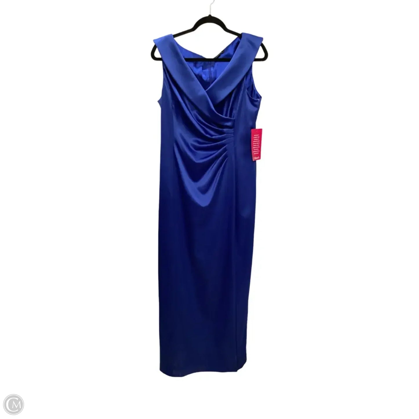 Designer Dress Party Long By Tahari By Arthur Levine In Blue, Size: 14
