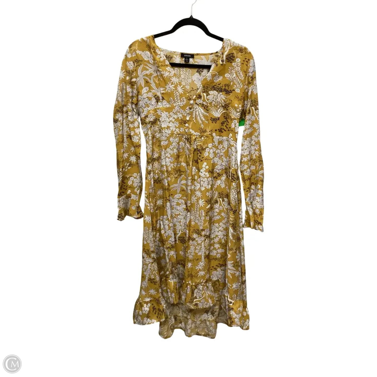 Dress Casual Midi By Clothes Mentor In Yellow, Size: L