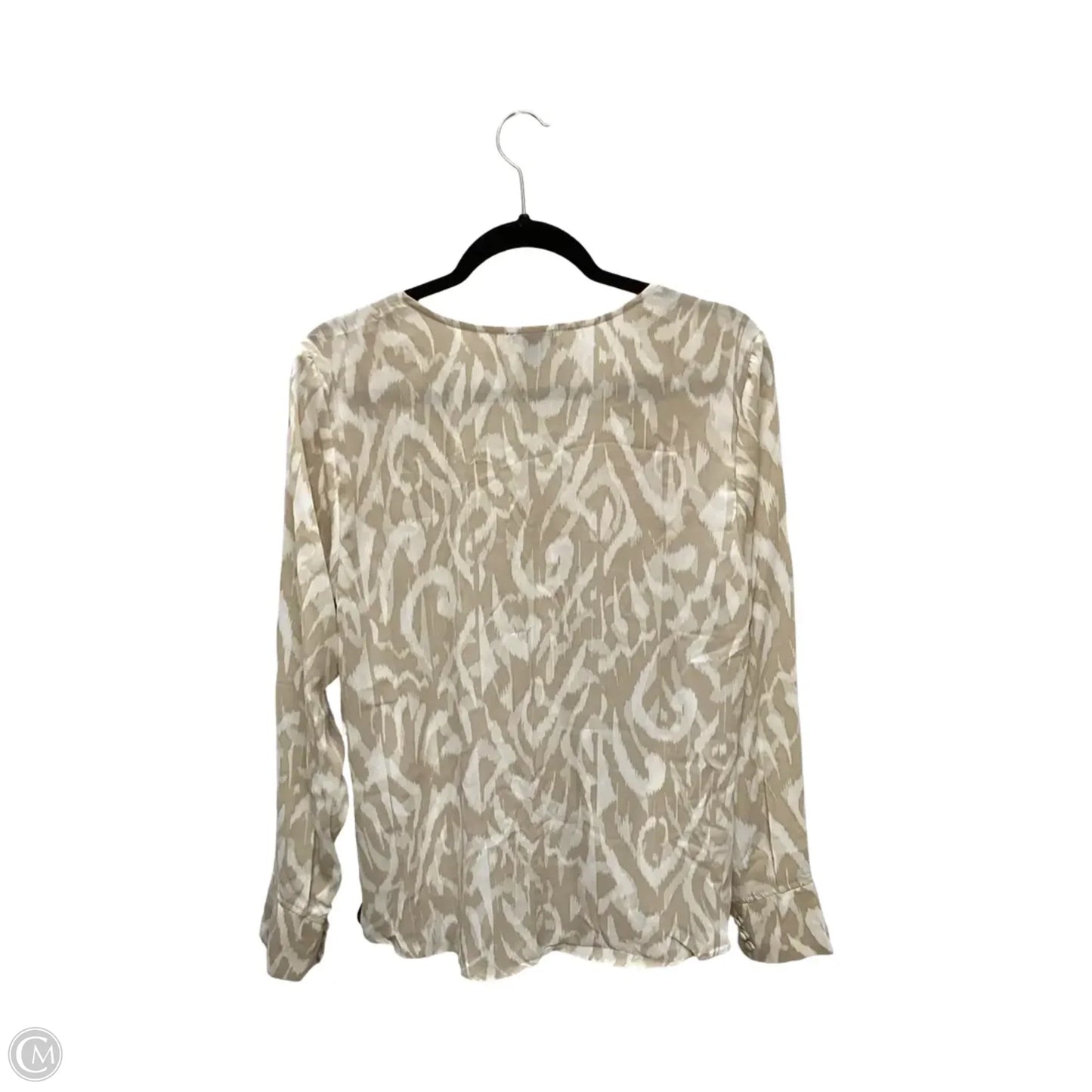 Designer Blouse Long Sleeve By Halogen In Tan, Size: L
