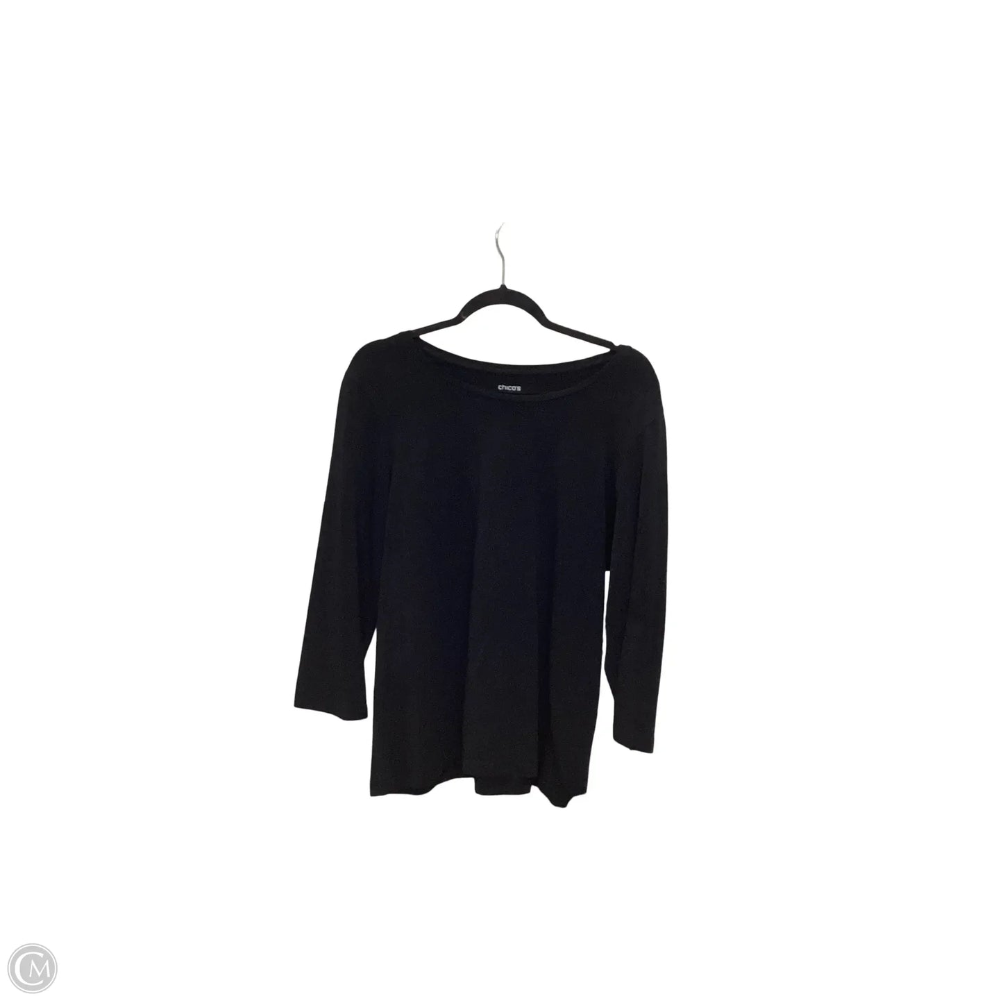 Top 3/4 Sleeve Basic By Chicos In Black, Size: 2