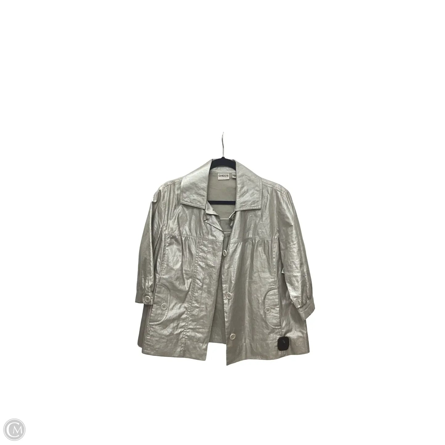 Jacket Other By Chicos In Silver, Size: M