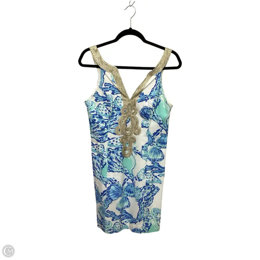 Dress Designer By Lilly Pulitzer In Blue & White, Size: 4