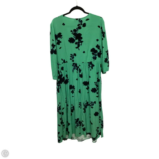 Dress Casual Midi By Ava & Viv In Green & White, Size: 3x