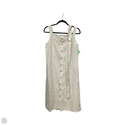 Dress Casual Midi By Liz Claiborne In Striped Pattern, Size: L