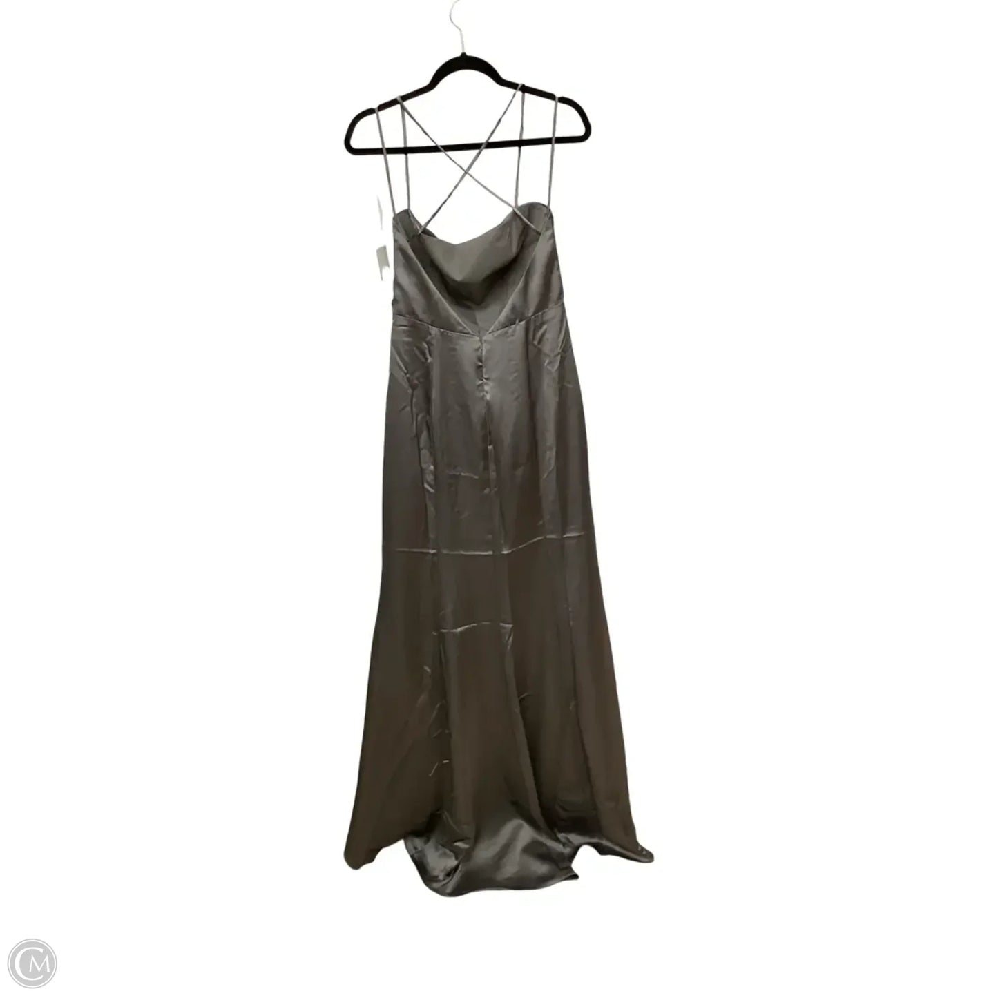 Designer Dress Party Long By Amsale In Silver, Size: 8