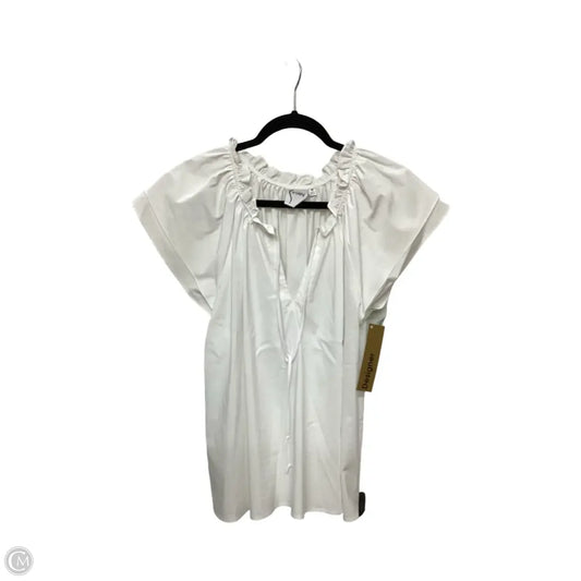 Designer Blouse Short Sleeve By Clothes Mentor In White, Size: M