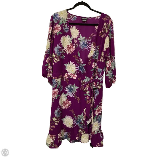 Dress Casual Short By City Chic In Purple, Size: 1x