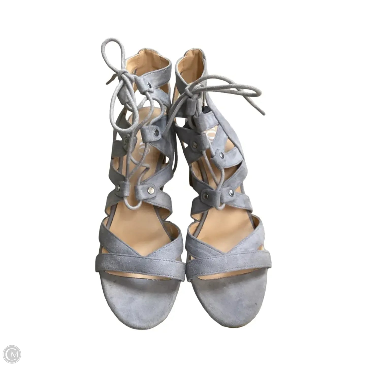 Sandals Heels Block By Xoxo In Blue, Size: 10