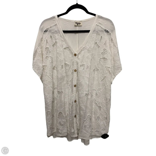 Designer Blouse Short Sleeve By Show Me Your Mumu In White, Size: S