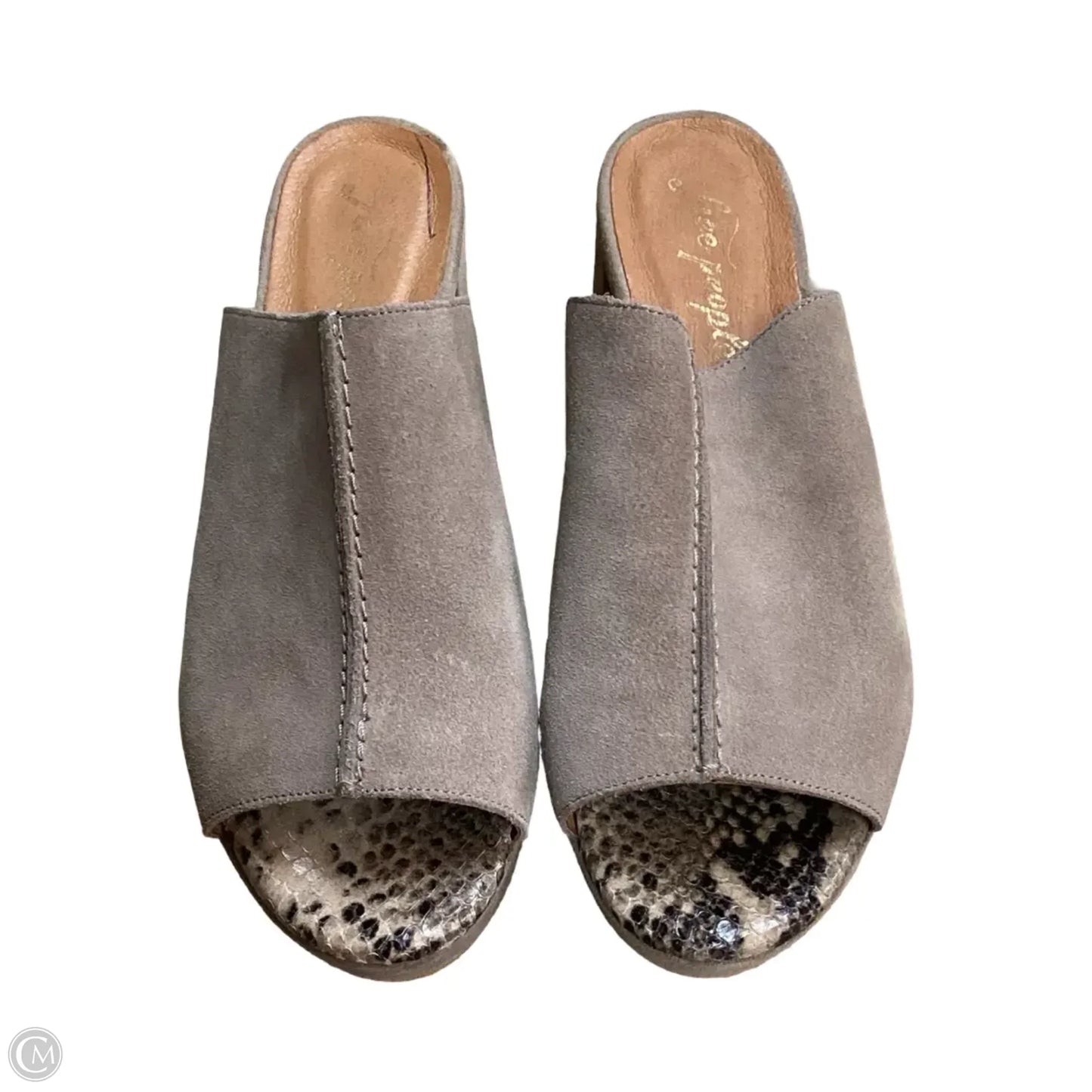 Sandals Heels Block By Free People In Grey, Size: 6