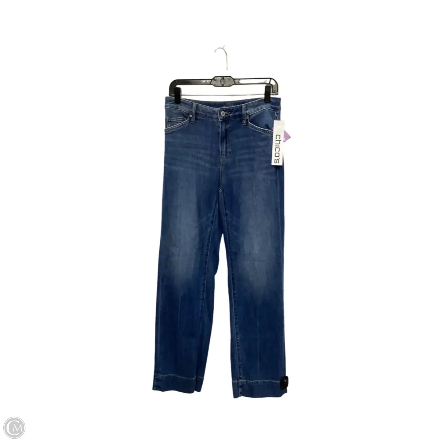 Jeans Wide Leg By Chicos In Blue Denim, Size: 0