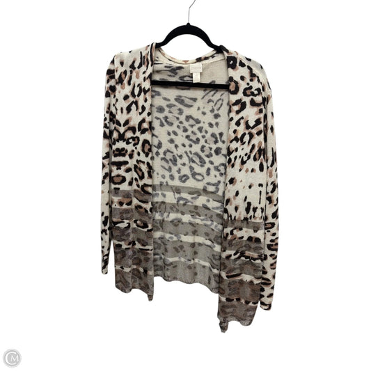 Sweater Cardigan By Chicos In Animal Print, Size: 2