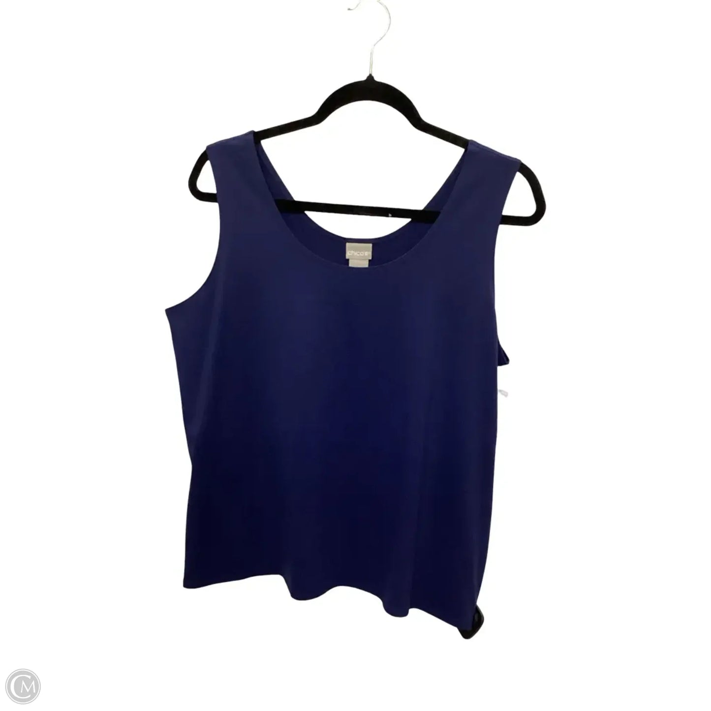 Blouse Sleeveless By Chicos In Navy, Size: Xl