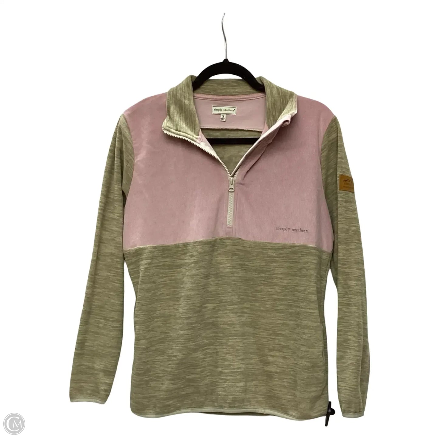 Sweatshirt Collar By Simply Southern In Pink, Size: S