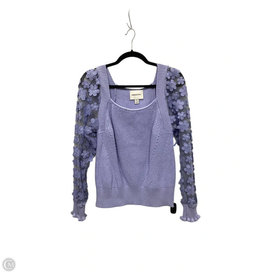 Blouse Long Sleeve By Industry In Blue, Size: L