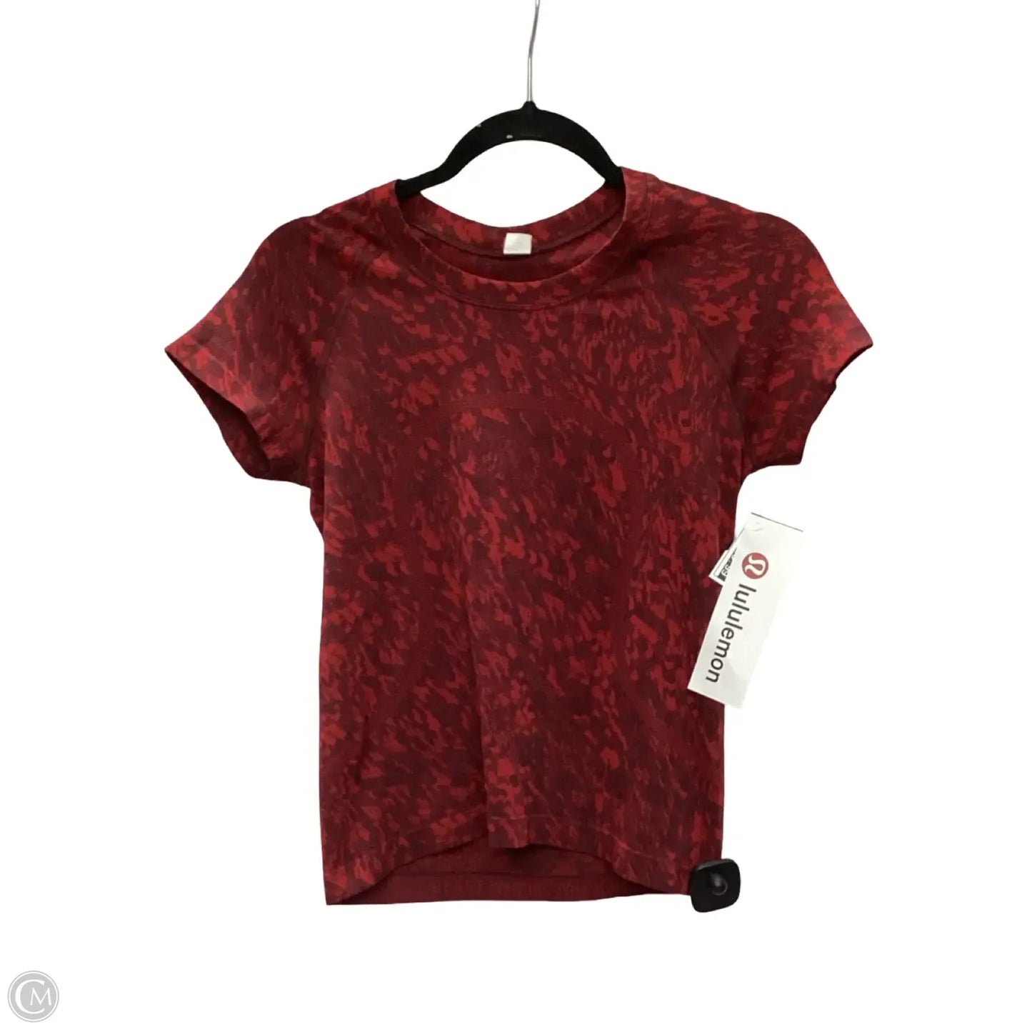 Athletic Top Short Sleeve By Lululemon In Red, Size: 6