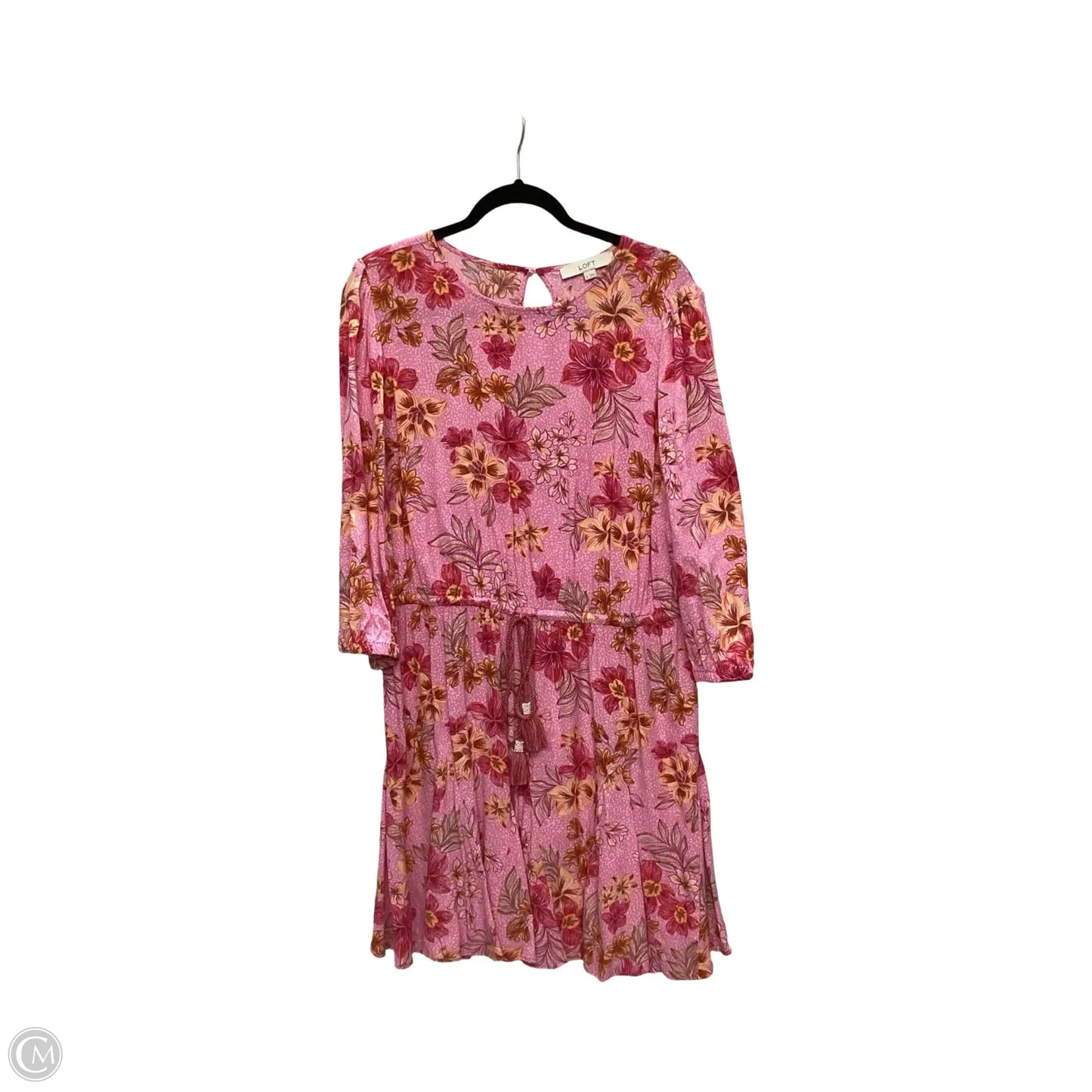 Dress Casual Midi By Loft In Floral Print, Size: Xl
