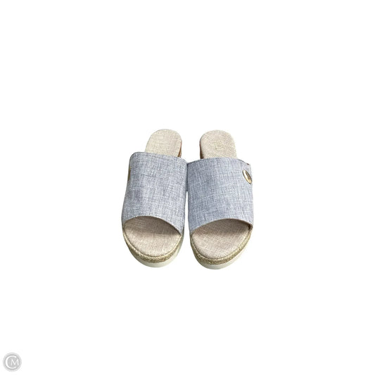 Sandals Heels Wedge By Clothes Mentor In Blue, Size: 9.5