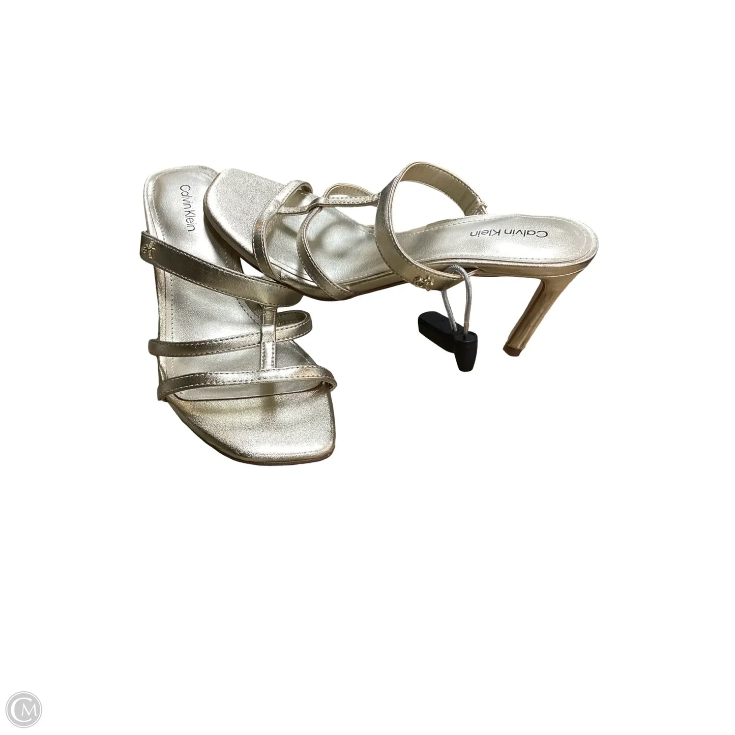 Sandals Heels Stiletto By Calvin Klein In Gold, Size: 6.5