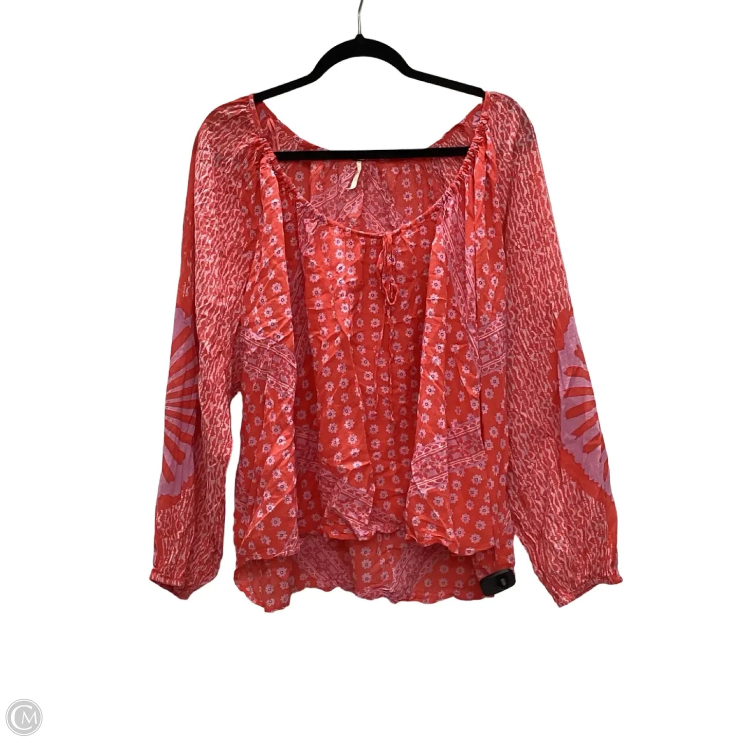 Blouse Long Sleeve By Free People In Red, Size: L