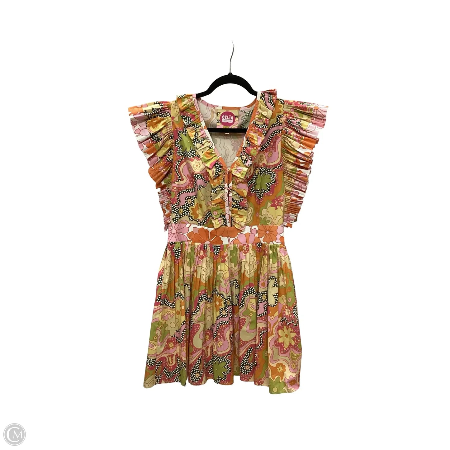 Designer Dress Casual Short By Celia B In Floral Print, Size: M