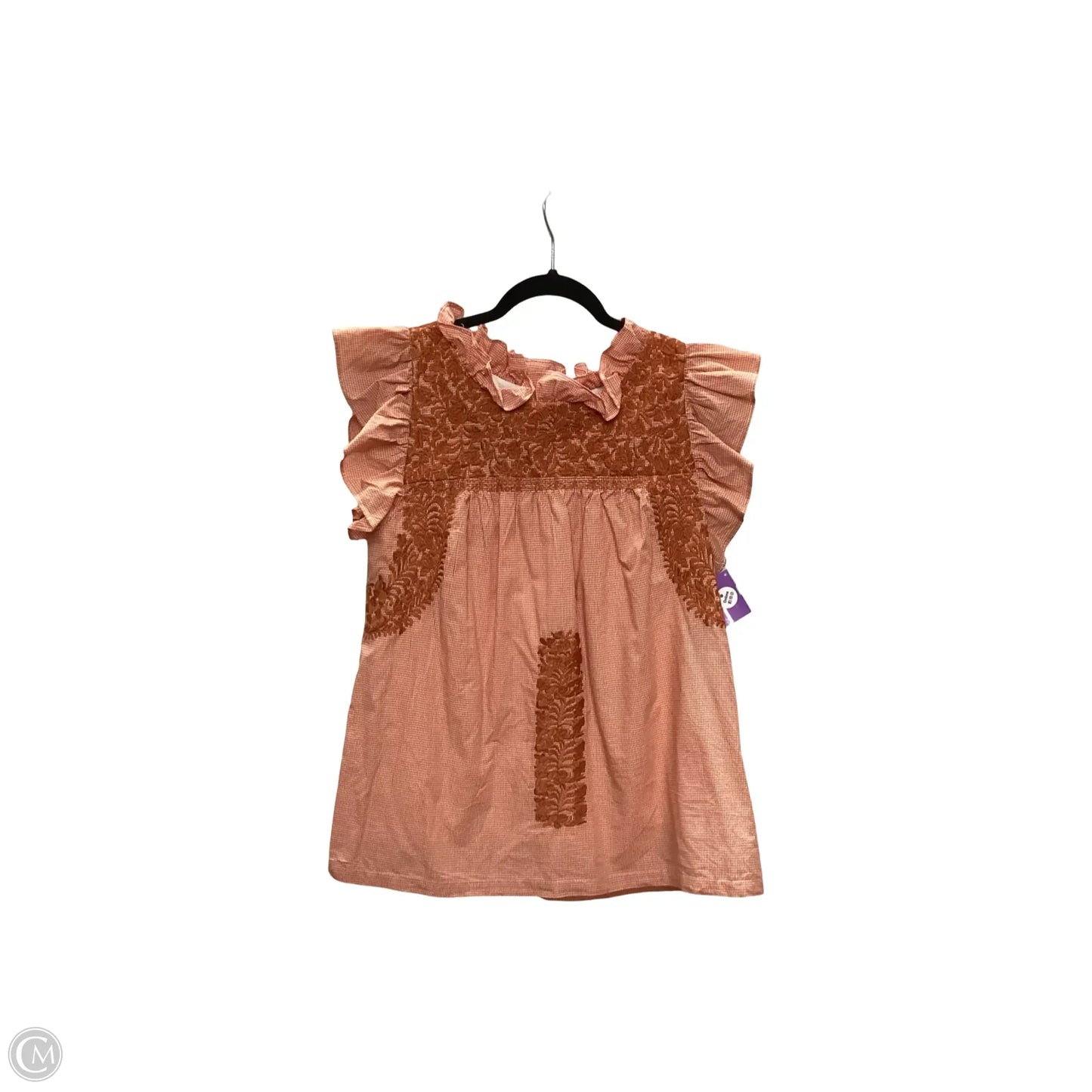 Blouse Short Sleeve By J.marie In Orange, Size: M