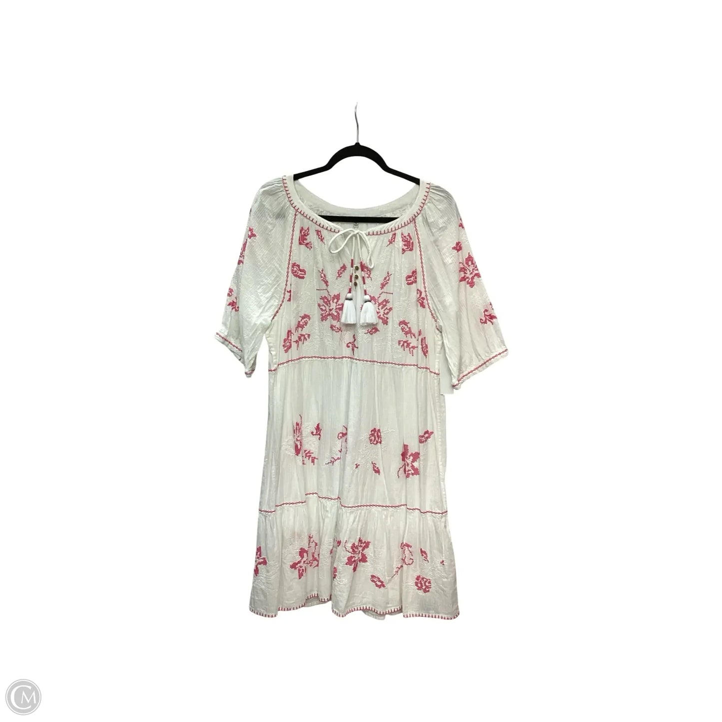 Designer Dress Casual Short By John Mark In White, Size: Xl