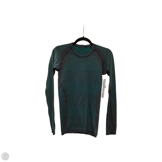 Athletic Top Long Sleeve Crewneck By Lululemon In Green, Size: 6