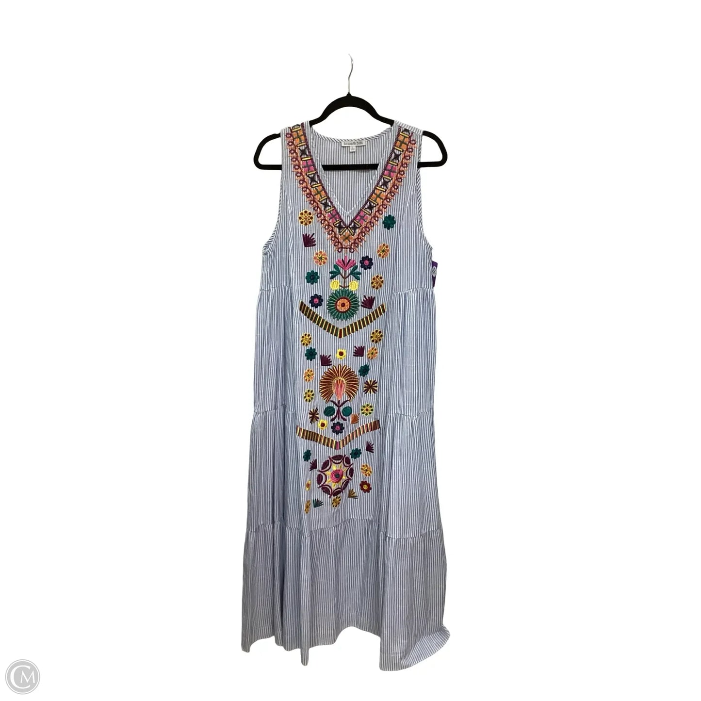 Dress Casual Maxi By See And Be Seen In Striped Pattern, Size: L