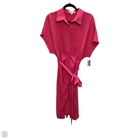 Dress Casual Midi By She + Sky In Pink, Size: L