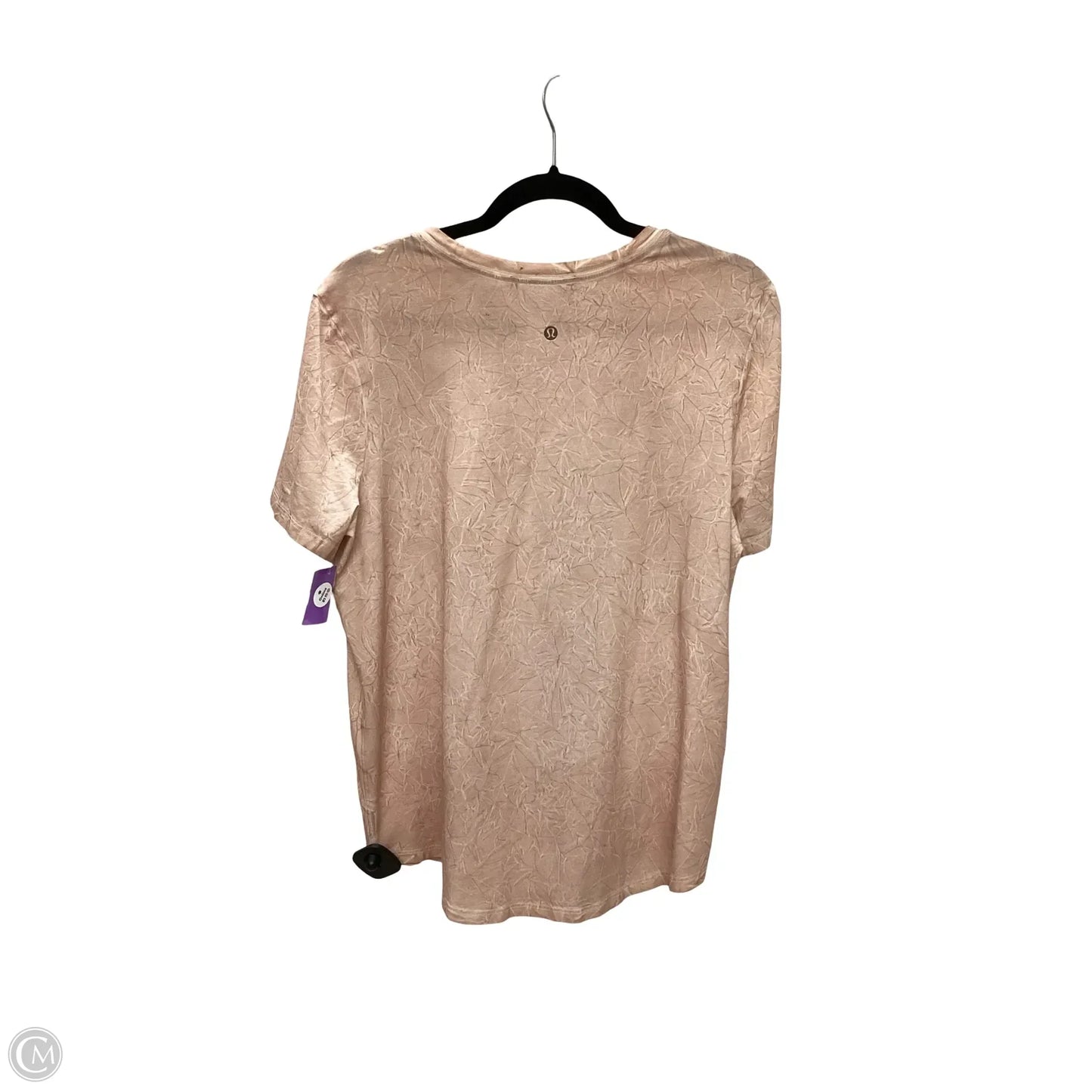 Athletic Top Short Sleeve By Lululemon In Pink, Size: 10