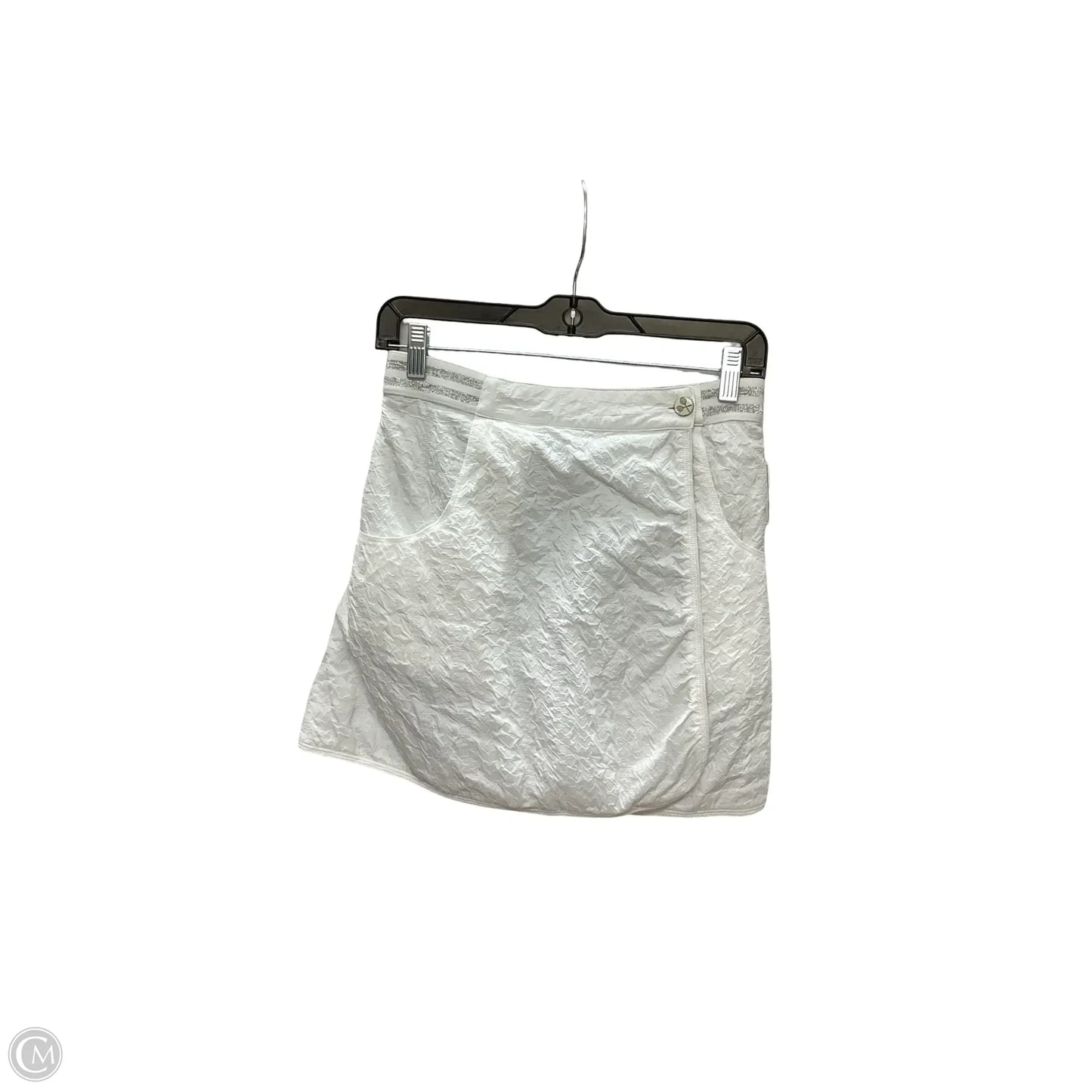 Designer Athletic Skirt By Buru In White, Size: M