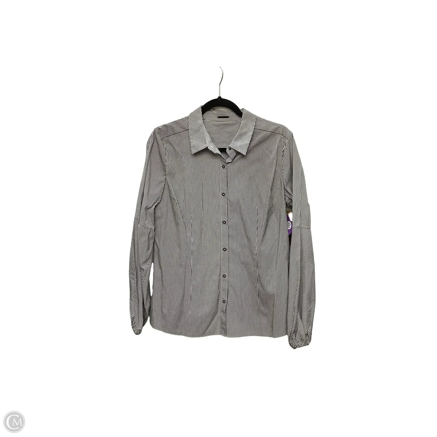 Blouse Long Sleeve By Elie Tahari In Striped Pattern, Size: L