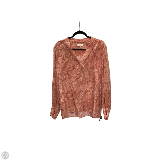 Blouse Designer By Lafayette 148 In Orange, Size: L