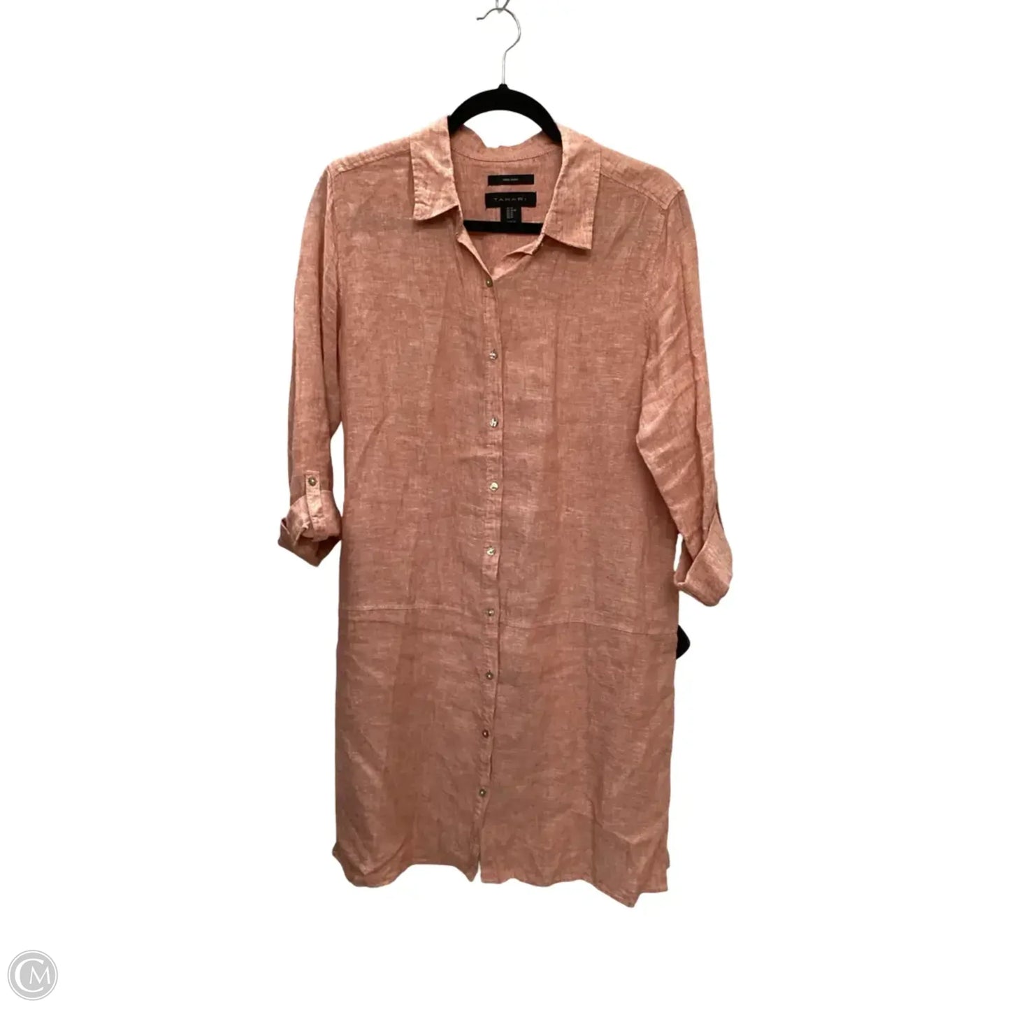 Blouse Long Sleeve By Tahari In Peach, Size: M
