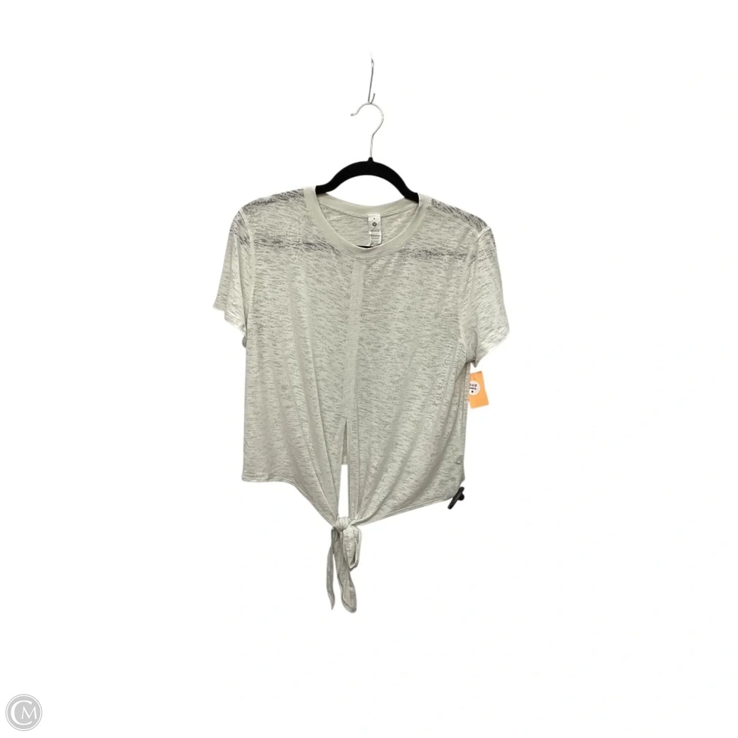 Athletic Top Short Sleeve By Lululemon In White, Size: 8