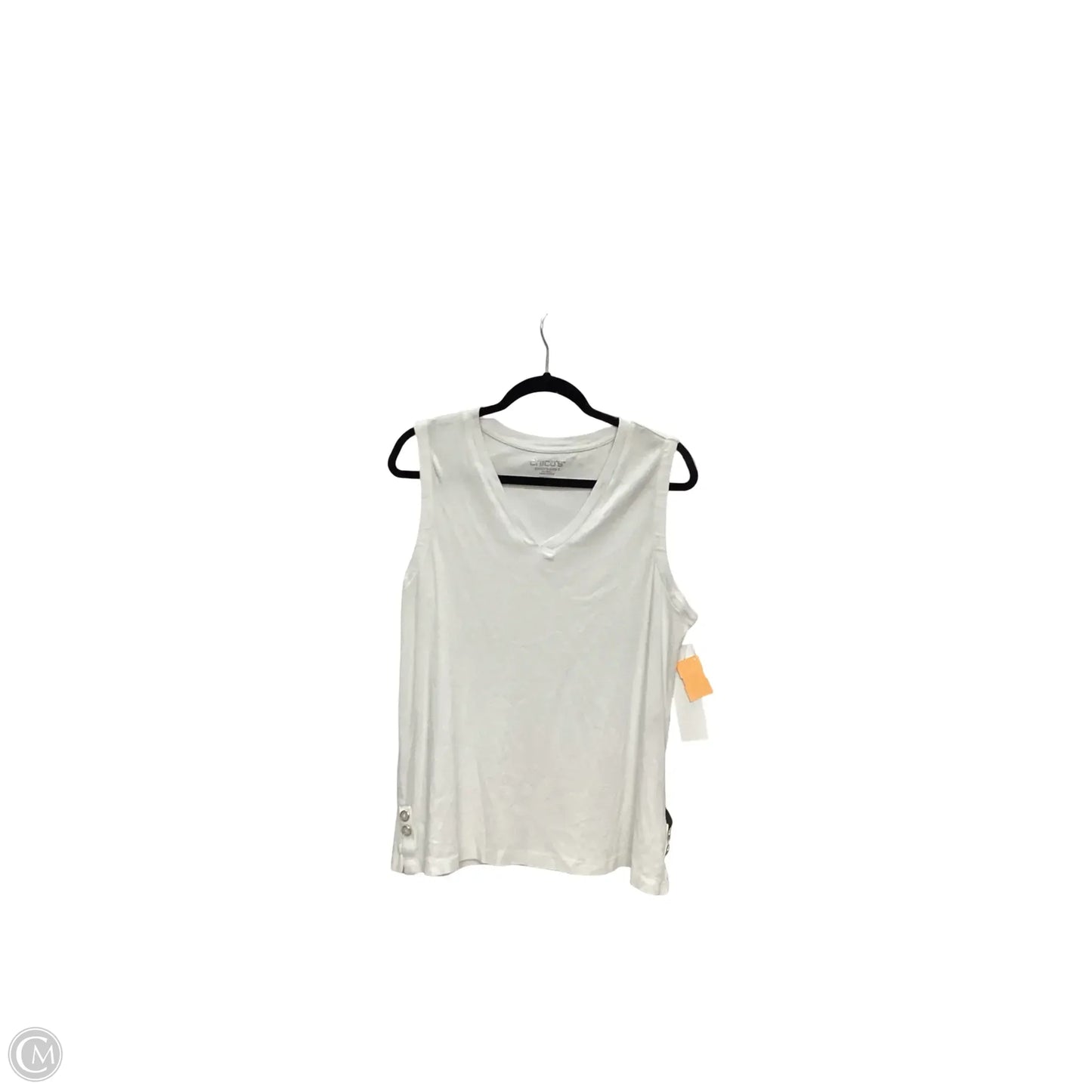 Top Sleeveless By Chicos In White, Size: L