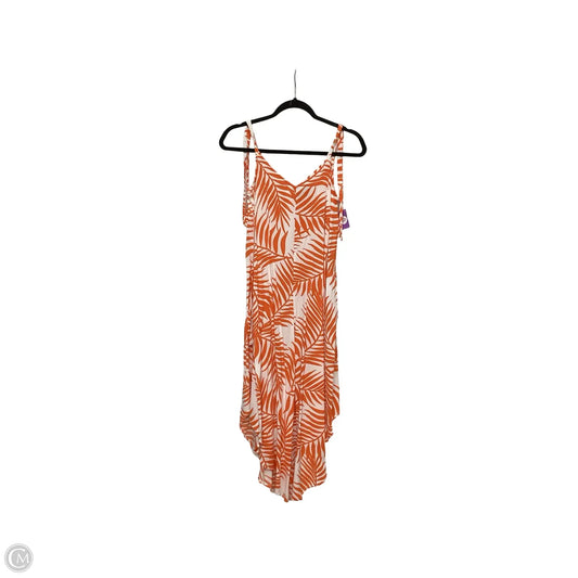 Dress Casual Midi By Vince Camuto In Orange & White, Size: S