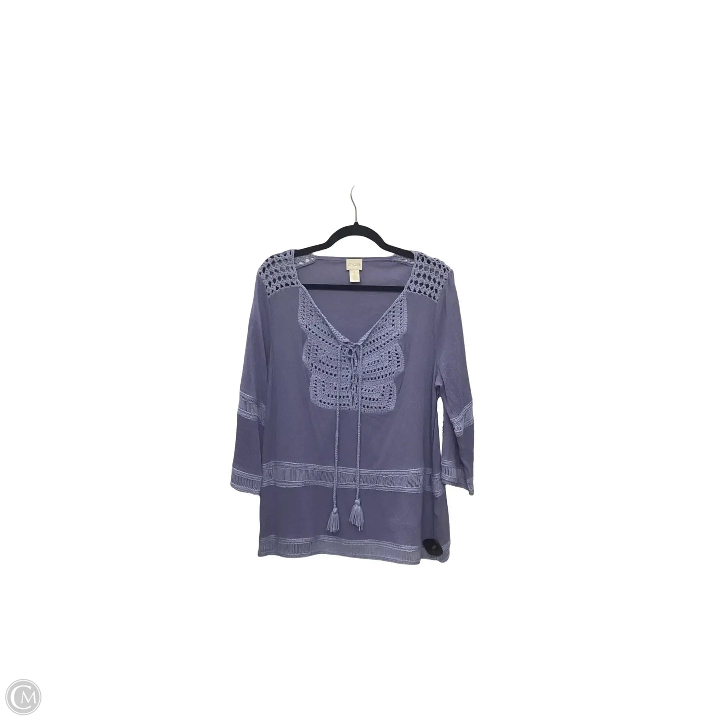 Top 3/4 Sleeve By Chicos In Blue, Size: M