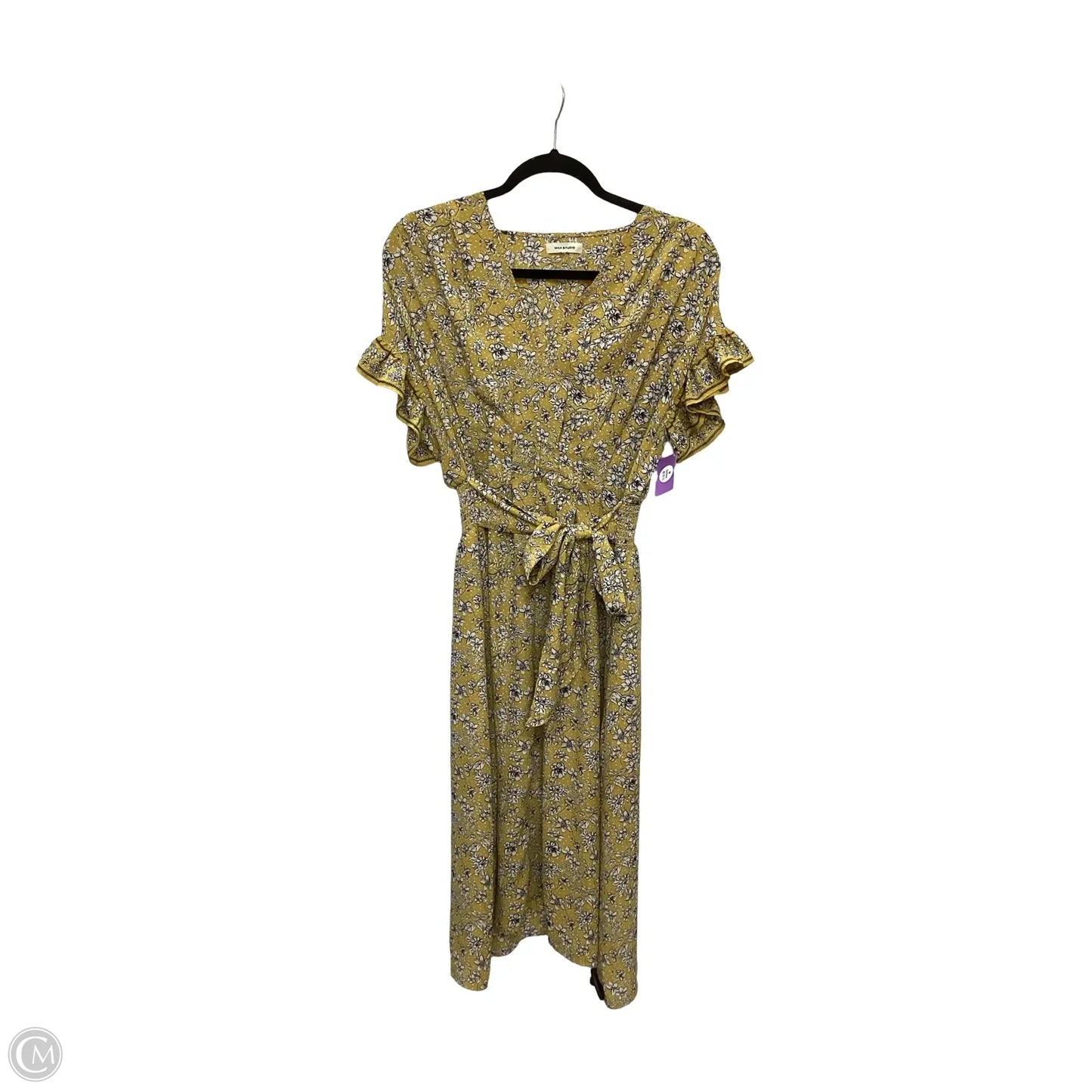 Dress Casual Midi By Max Studio In Yellow, Size: M