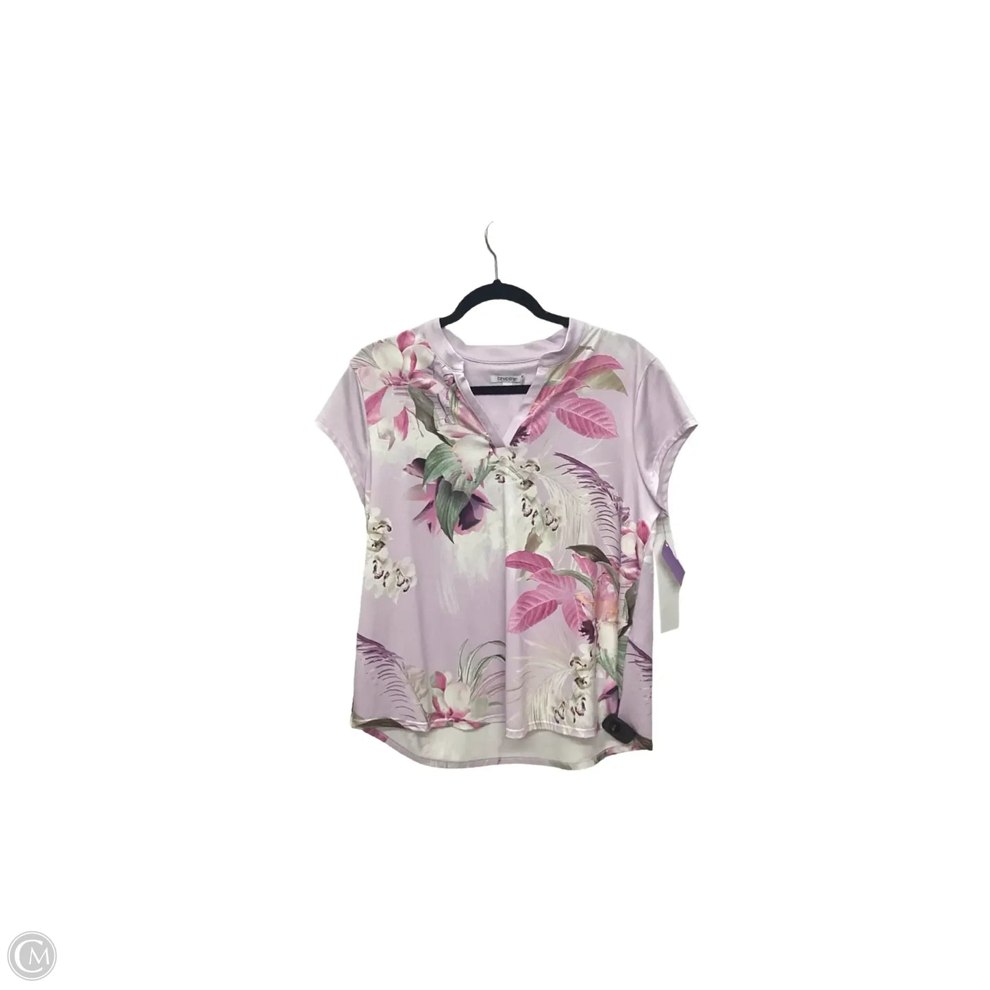 Blouse Short Sleeve By Chicos In Purple, Size: M