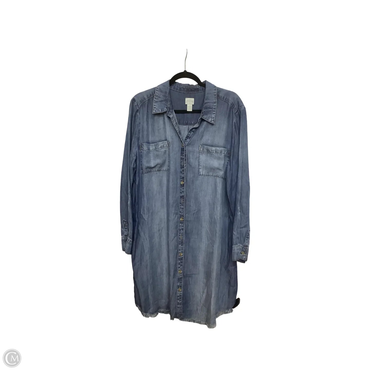 Dress Casual Short By Chicos In Blue Denim, Size: Xl