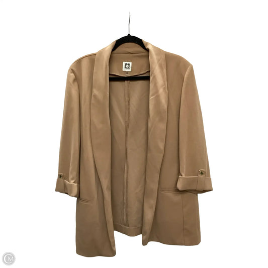 Blazer By Anne Klein In Tan, Size: Xl