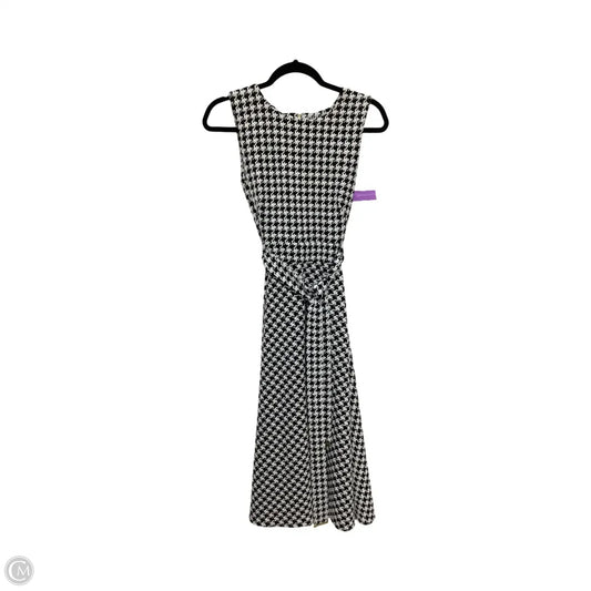 Dress Casual Midi By Calvin Klein In Black & White, Size: 8